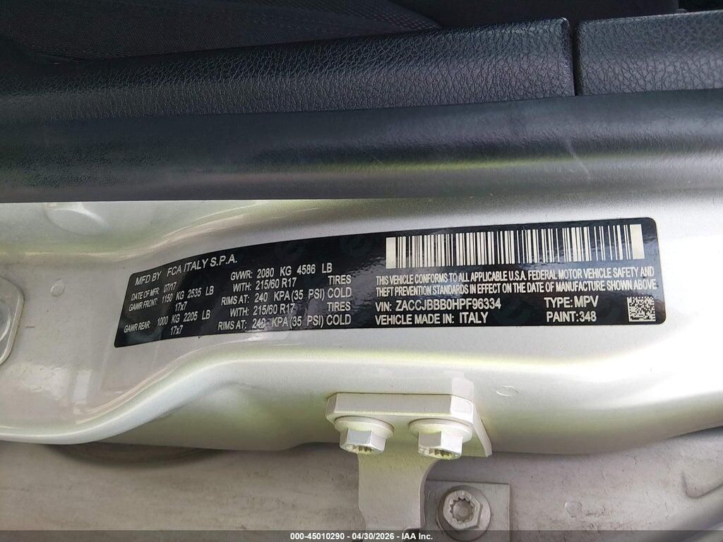 ZACCJBBB0HPF96334 2017 JEEP RENEGADE photo no. 9