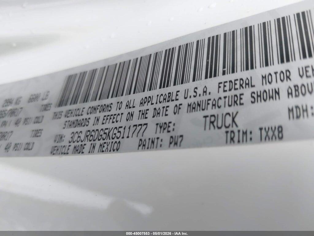 3C6JR6DG5KG511777 2019 RAM 1500 CLASSIC photo no. 9