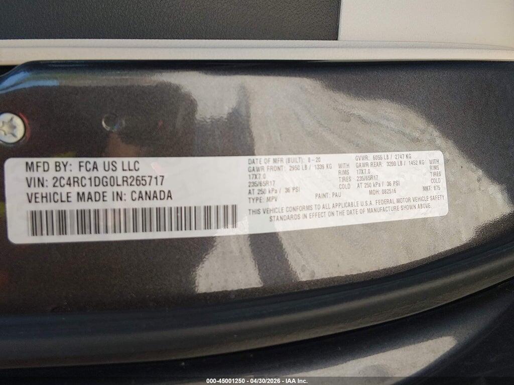 2C4RC1DG0LR265717 2020 CHRYSLER VOYAGER photo no. 9
