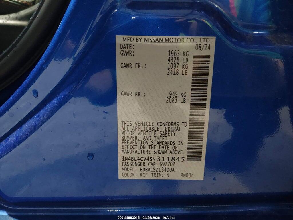 1N4BL4CV4SN311845 2025 NISSAN ALTIMA photo no. 9