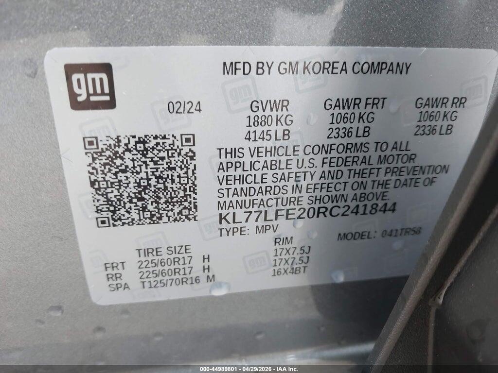 KL77LFE20RC241844 2024 CHEVROLET TRAX photo no. 9