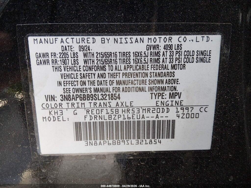 3N8AP6BB9SL321854 2025 NISSAN KICKS photo no. 9