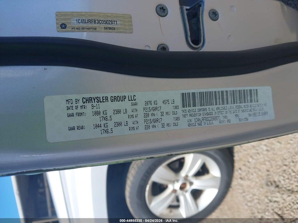 1C4NJRFB3CD502871 2012 JEEP PATRIOT photo no. 9