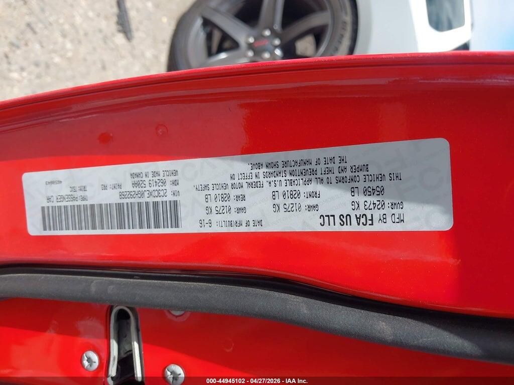 2C3CDXEJ0GH292268 2016 DODGE CHARGER photo no. 9