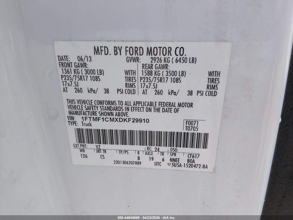 1FTMF1CMXDKF29910 2013 FORD F-150 photo no. 9