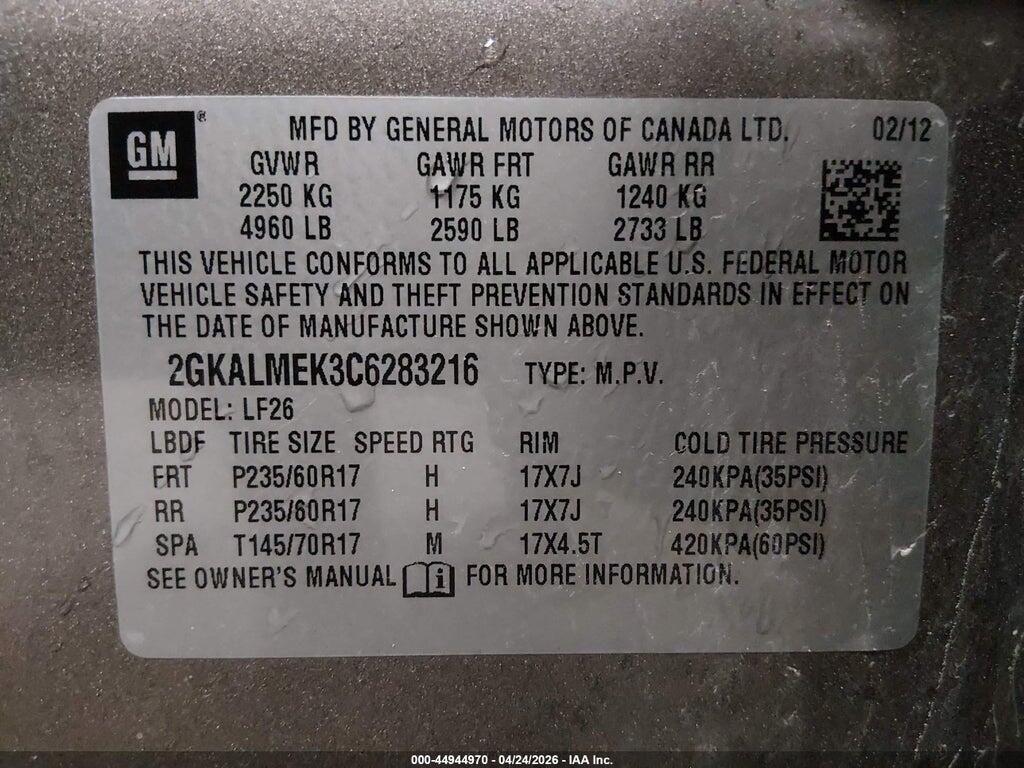 2GKALMEK3C6283216 2012 GMC TERRAIN photo no. 9