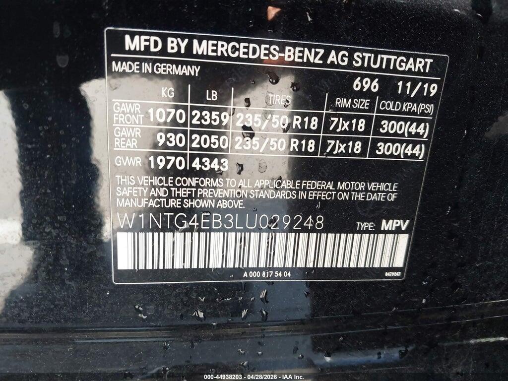 W1NTG4EB3LU029248 2020 MERCEDES-BENZ GLA 250 photo no. 9