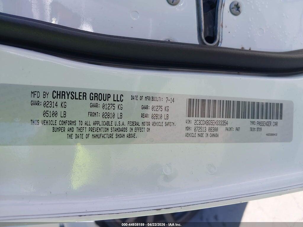 2C3CDXBG5EH333354 2014 DODGE CHARGER photo no. 9