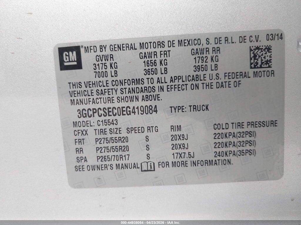 3GCPCSEC0EG419084 2014 CHEVROLET SILVERADO 1500 photo no. 9