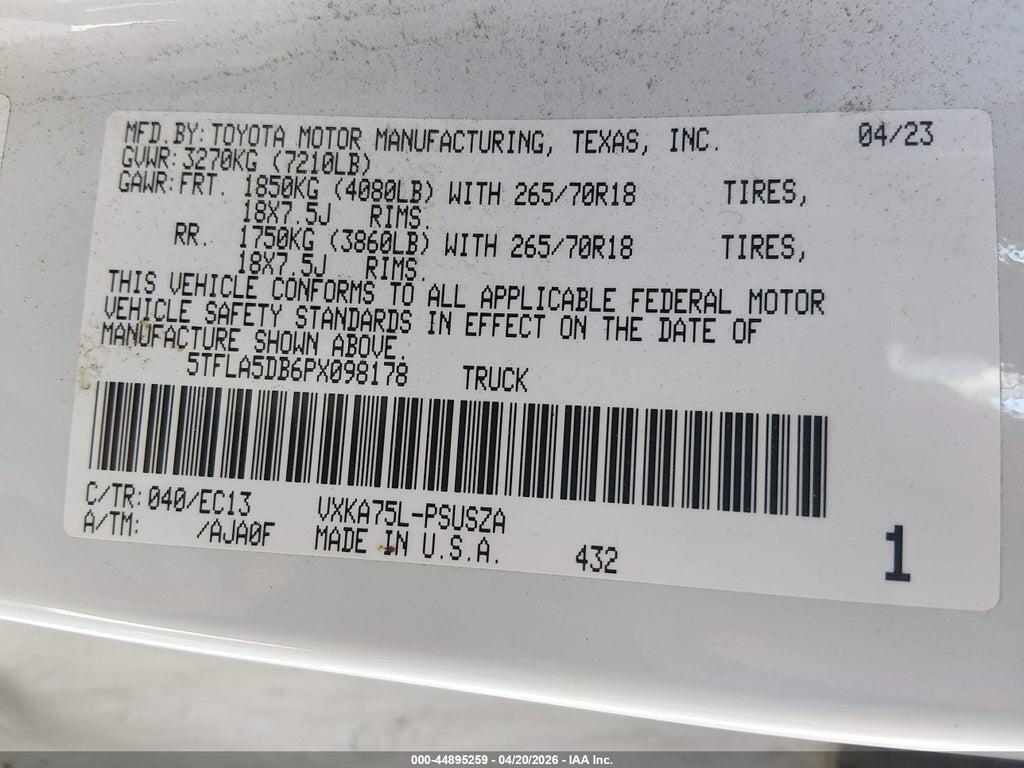 5TFLA5DB6PX098178 2023 TOYOTA TUNDRA photo no. 9