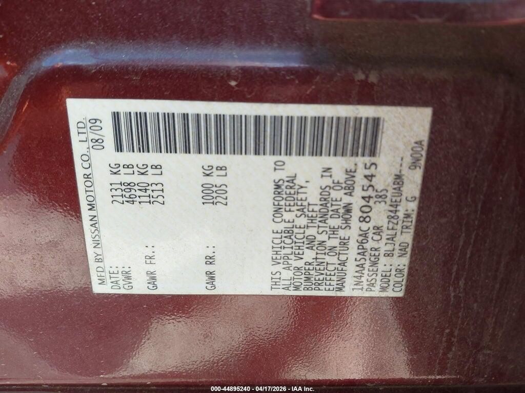 1N4AA5AP6AC804545 2010 NISSAN MAXIMA photo no. 9