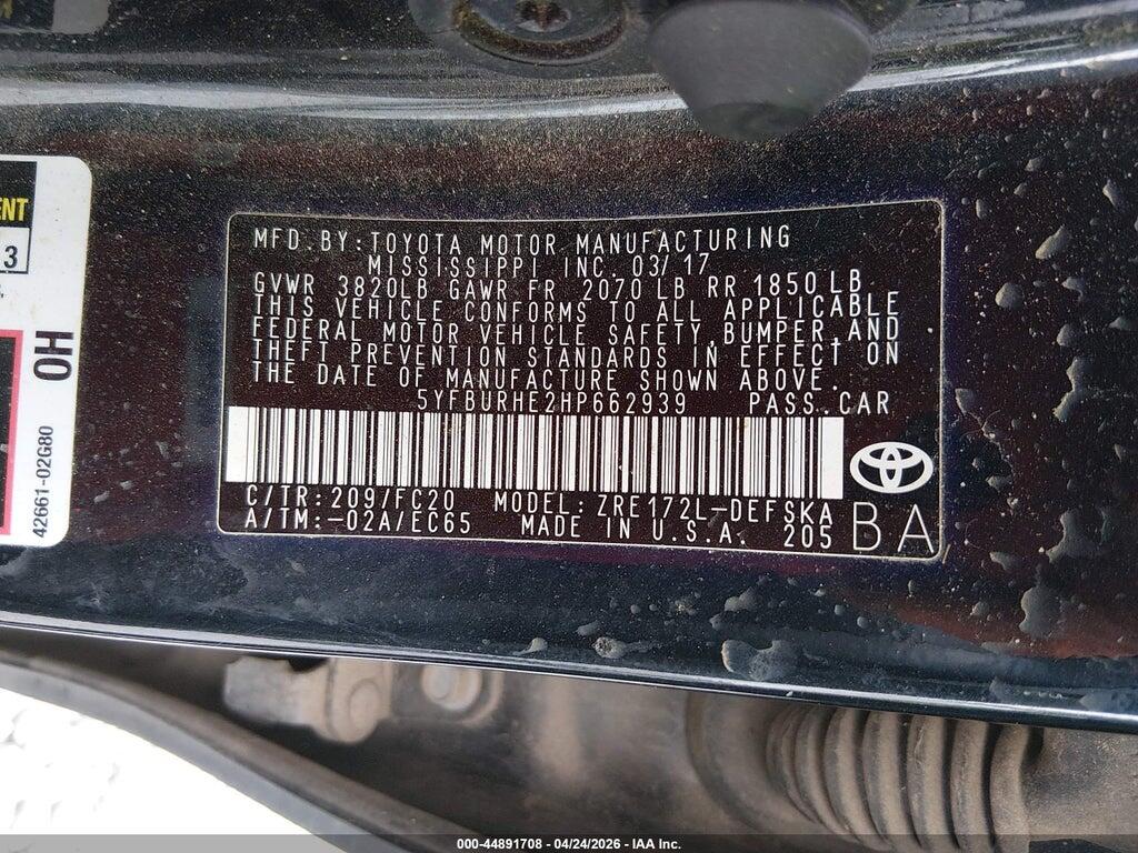 5YFBURHE2HP662939 2017 TOYOTA COROLLA photo no. 9