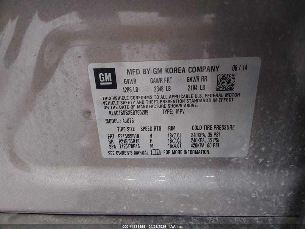 KL4CJBSBXEB765209 2014 BUICK ENCORE photo no. 9
