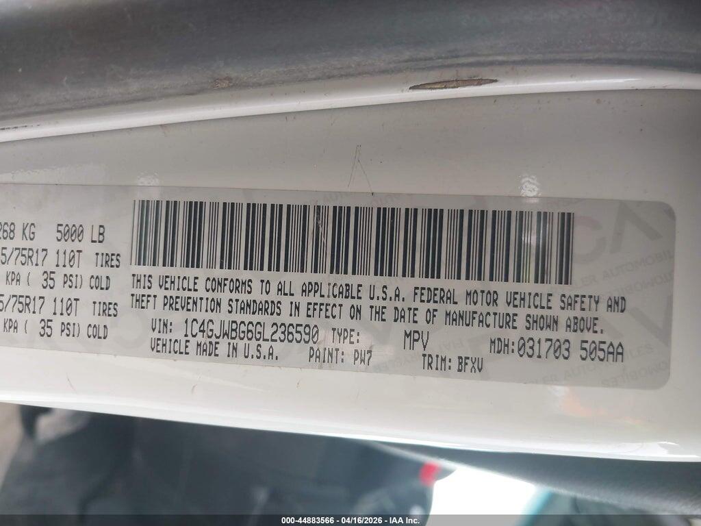1C4GJWBG6GL236590 2016 JEEP WRANGLER photo no. 9