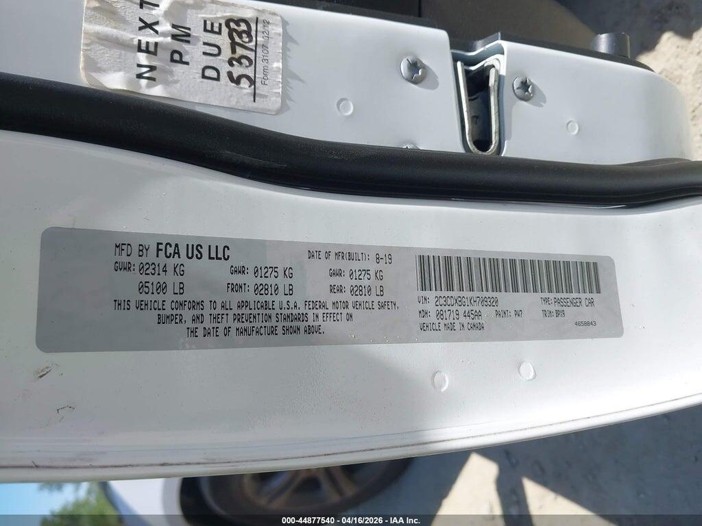 2C3CDXBG1KH709320 2019 DODGE CHARGER photo no. 9