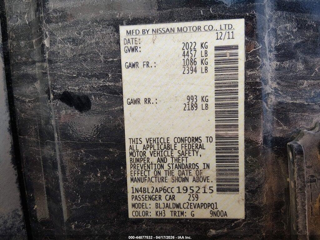 1N4BL2AP6CC195215 2012 NISSAN ALTIMA photo no. 9