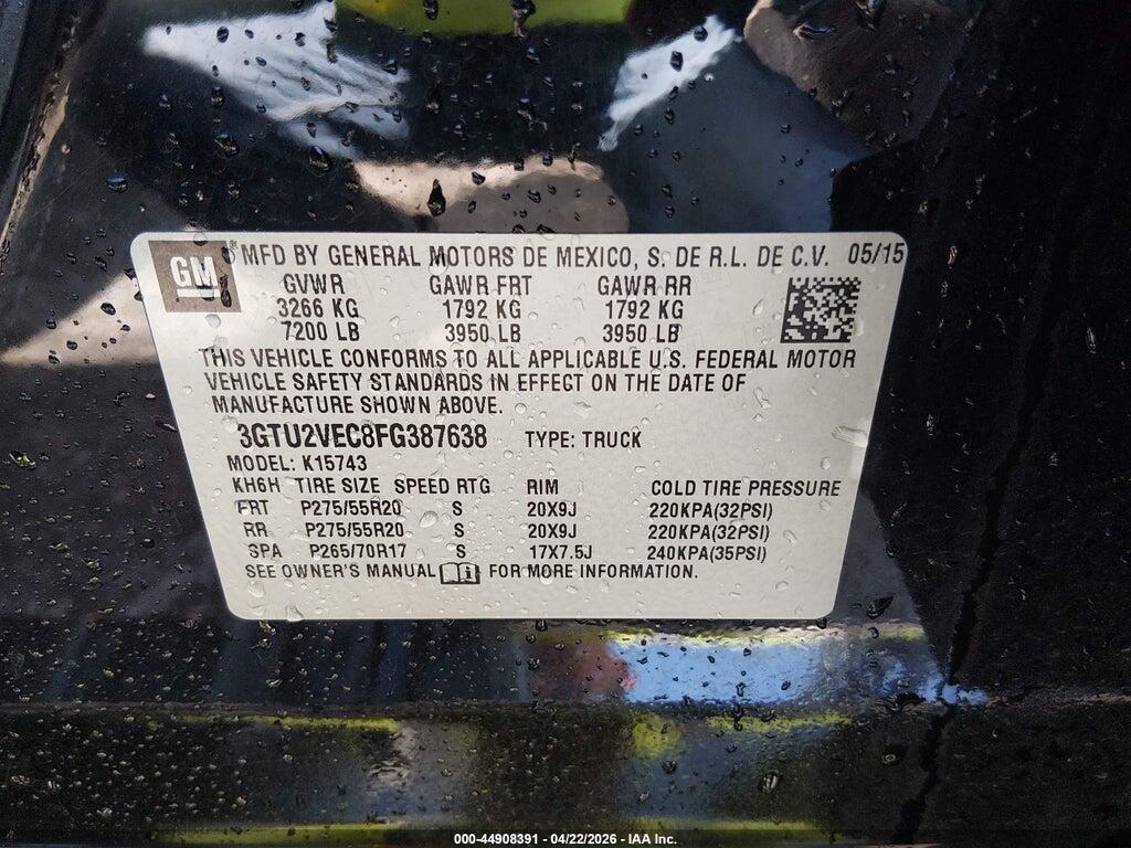 3GTU2VEC8FG387638 2015 GMC SIERRA 1500 photo no. 9