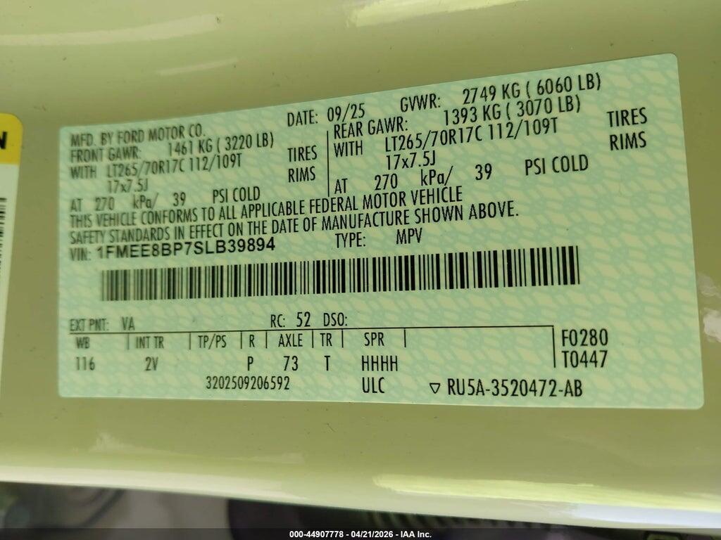 1FMEE8BP7SLB39894 2025 FORD BRONCO photo no. 9