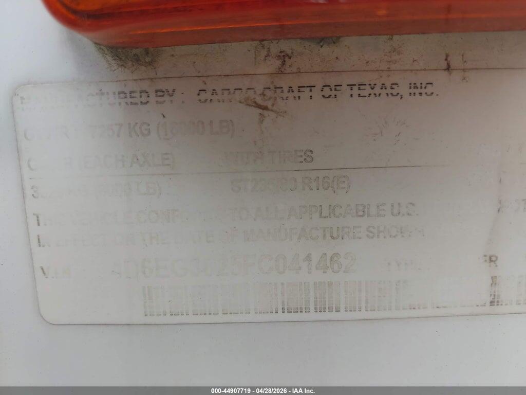 4D6EG3625FC041462 2015 CARGO TRAILER photo no. 9