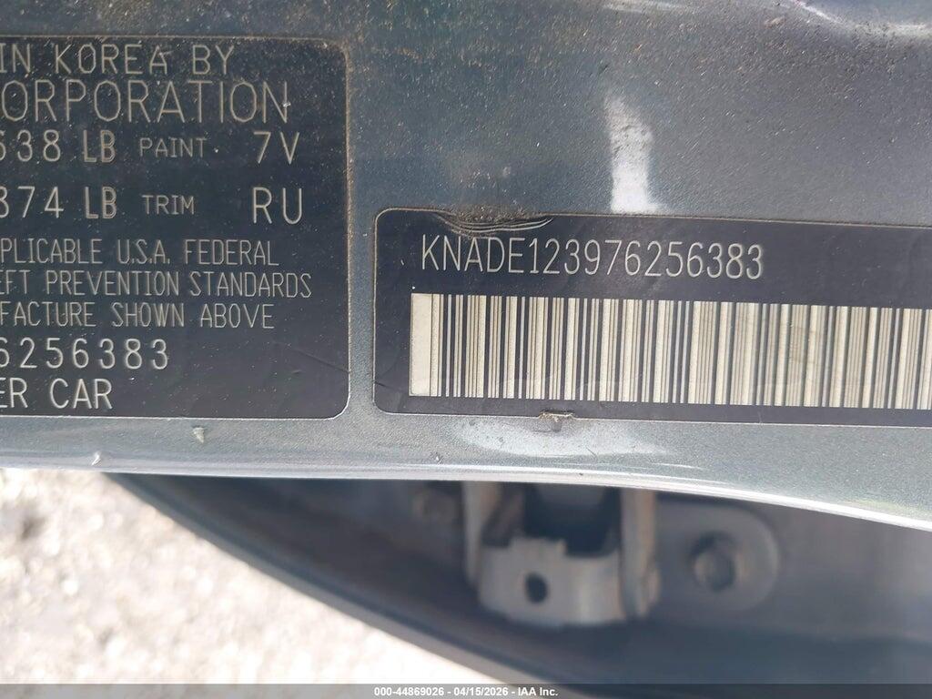 KNADE123976256383 2007 KIA RIO photo no. 9