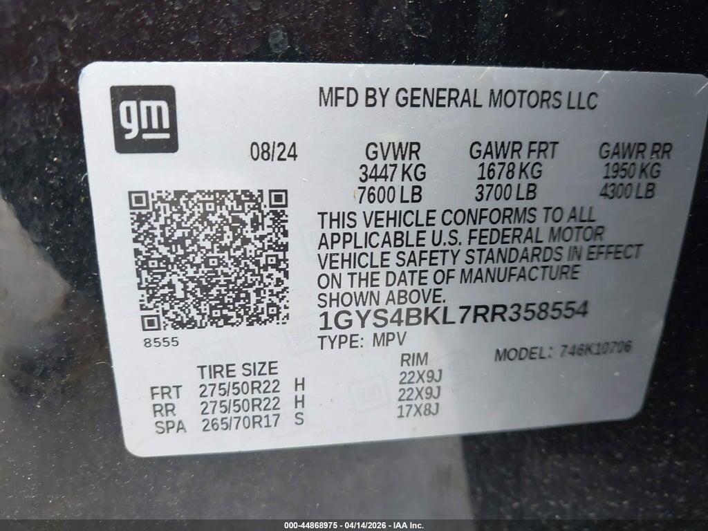 1GYS4BKL7RR358554 2024 CADILLAC ESCALADE photo no. 9