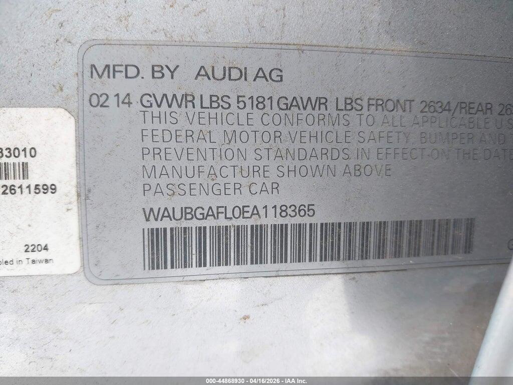 WAUBGAFL0EA118365 2014 AUDI S4 photo no. 9