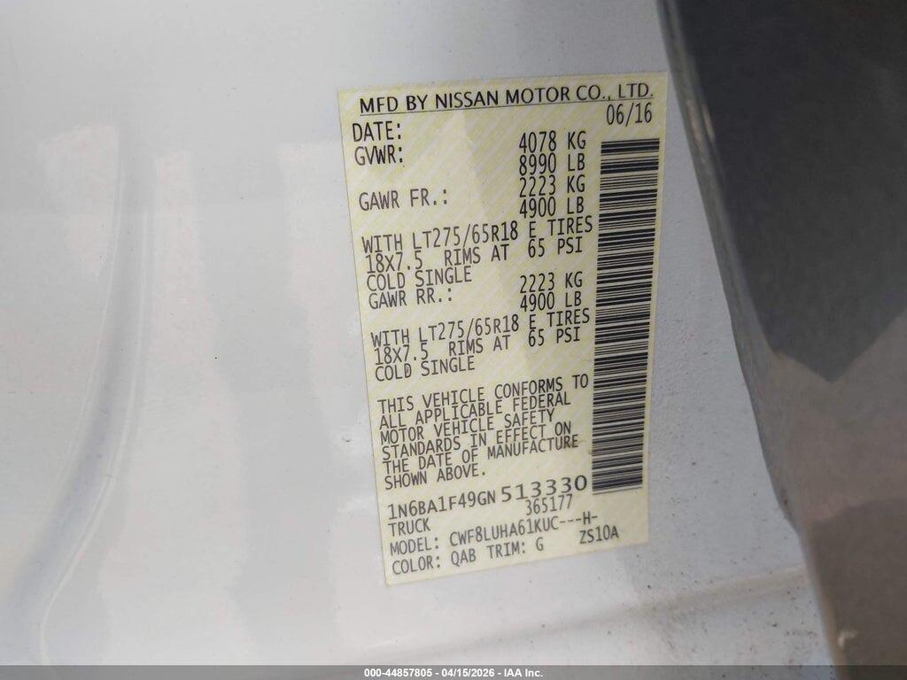 1N6BA1F49GN513330 2016 NISSAN TITAN XD photo no. 9
