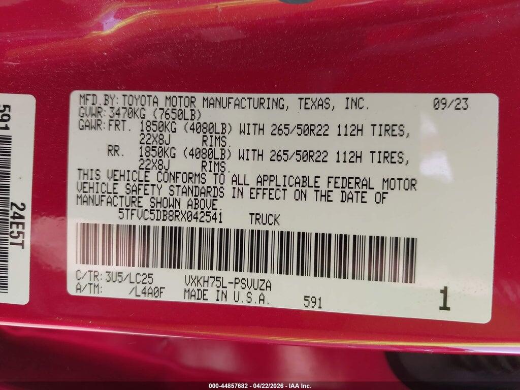 5TFVC5DB8RX042541 2024 TOYOTA TUNDRA HYBRID photo no. 9