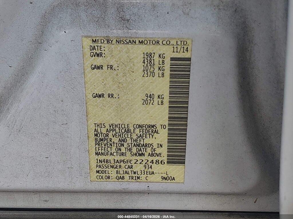 1N4BL3AP6FC222486 2015 NISSAN ALTIMA photo no. 9