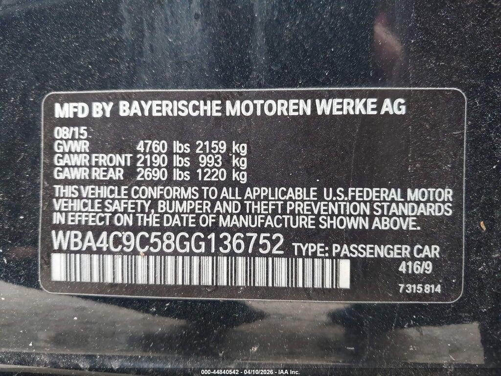 WBA4C9C58GG136752 2016 BMW 428I GRAN COUPE photo no. 9
