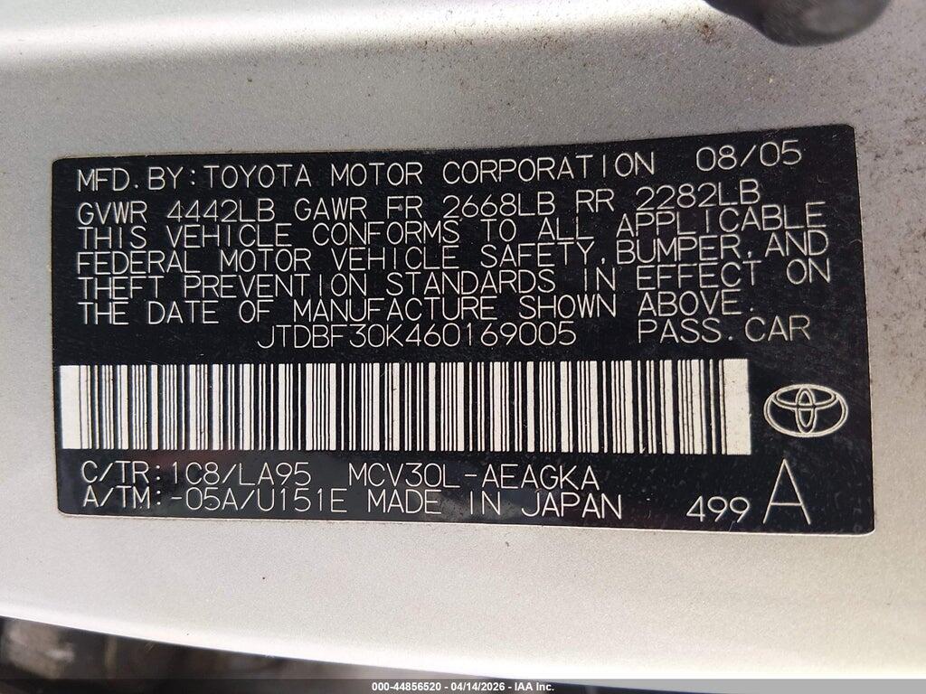 JTDBF30K460169005 2006 TOYOTA CAMRY photo no. 9