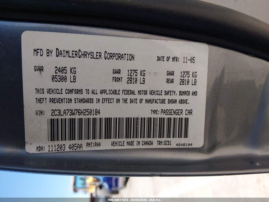 2C3LA73W76H250184 2006 CHRYSLER 300C photo no. 9