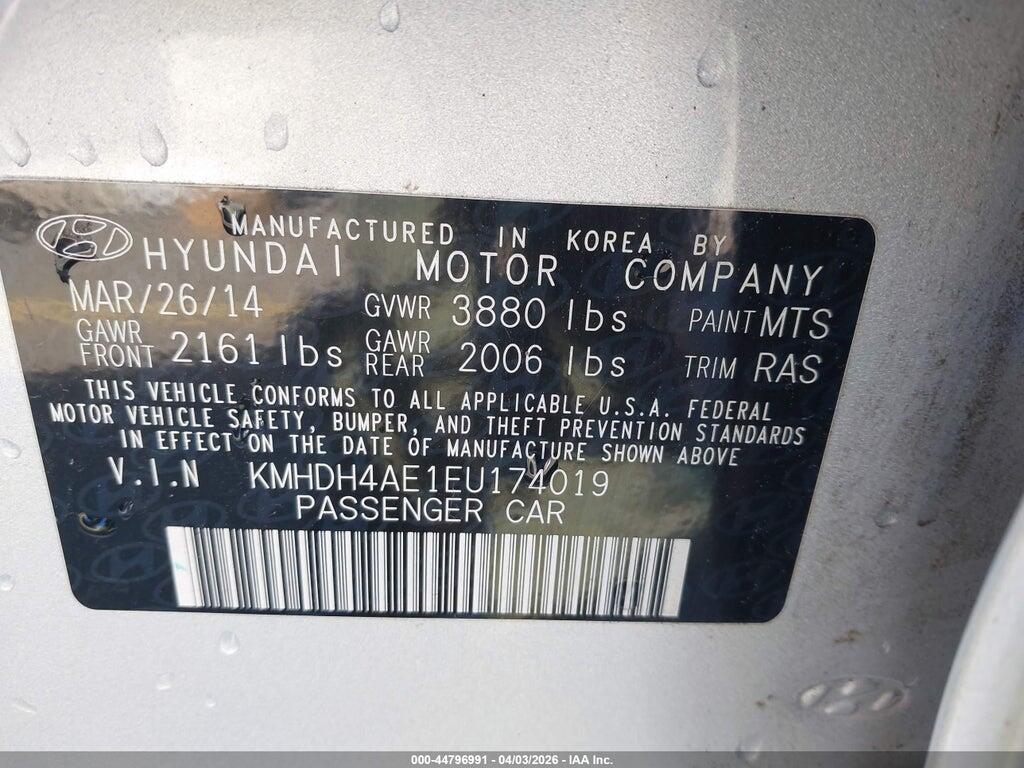 KMHDH4AE1EU174019 2014 HYUNDAI ELANTRA photo no. 9