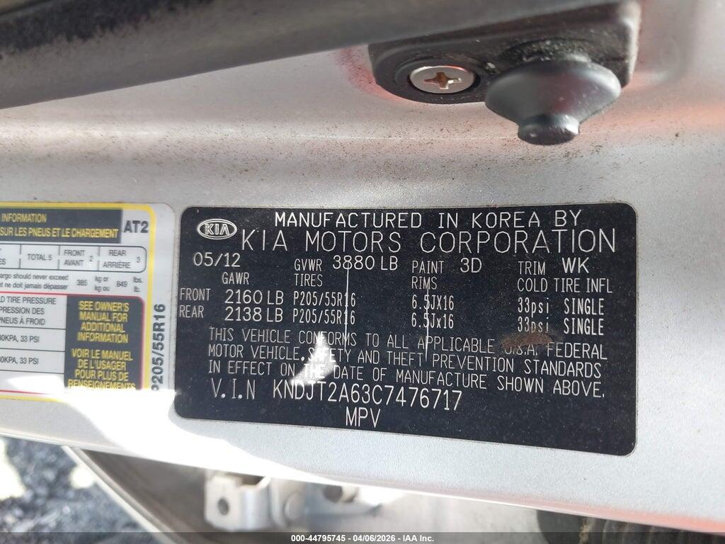 KNDJT2A63C7476717 2012 KIA SOUL photo no. 9