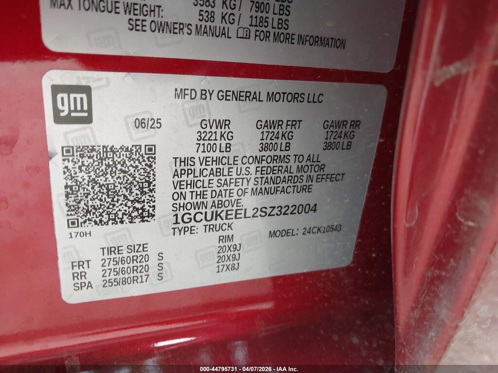 1GCUKEEL2SZ322004 2025 CHEVROLET SILVERADO 1500 photo no. 9