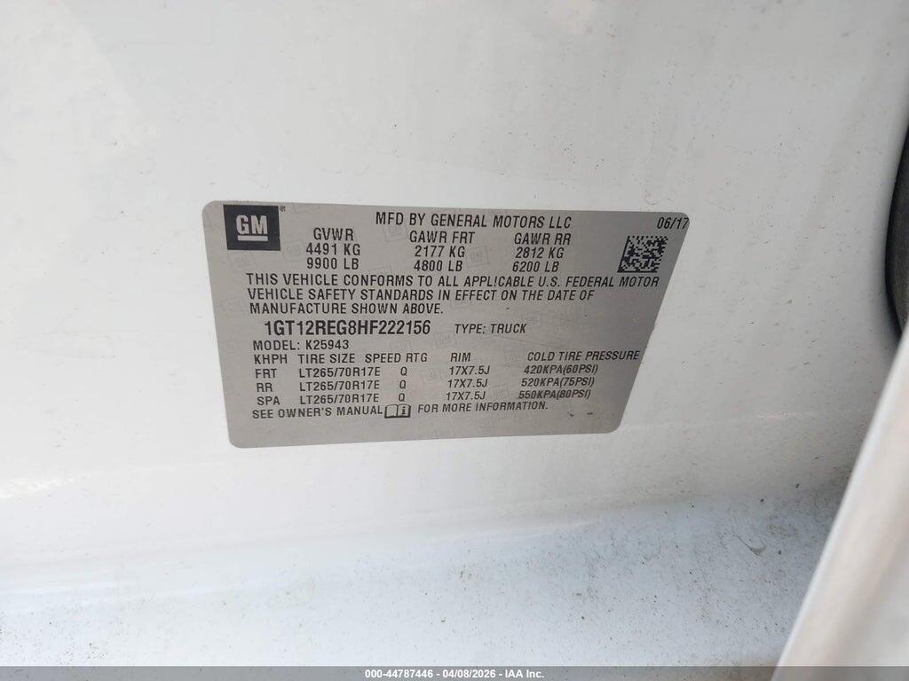 1GT12REG8HF222156 2017 GMC SIERRA 2500HD photo no. 9