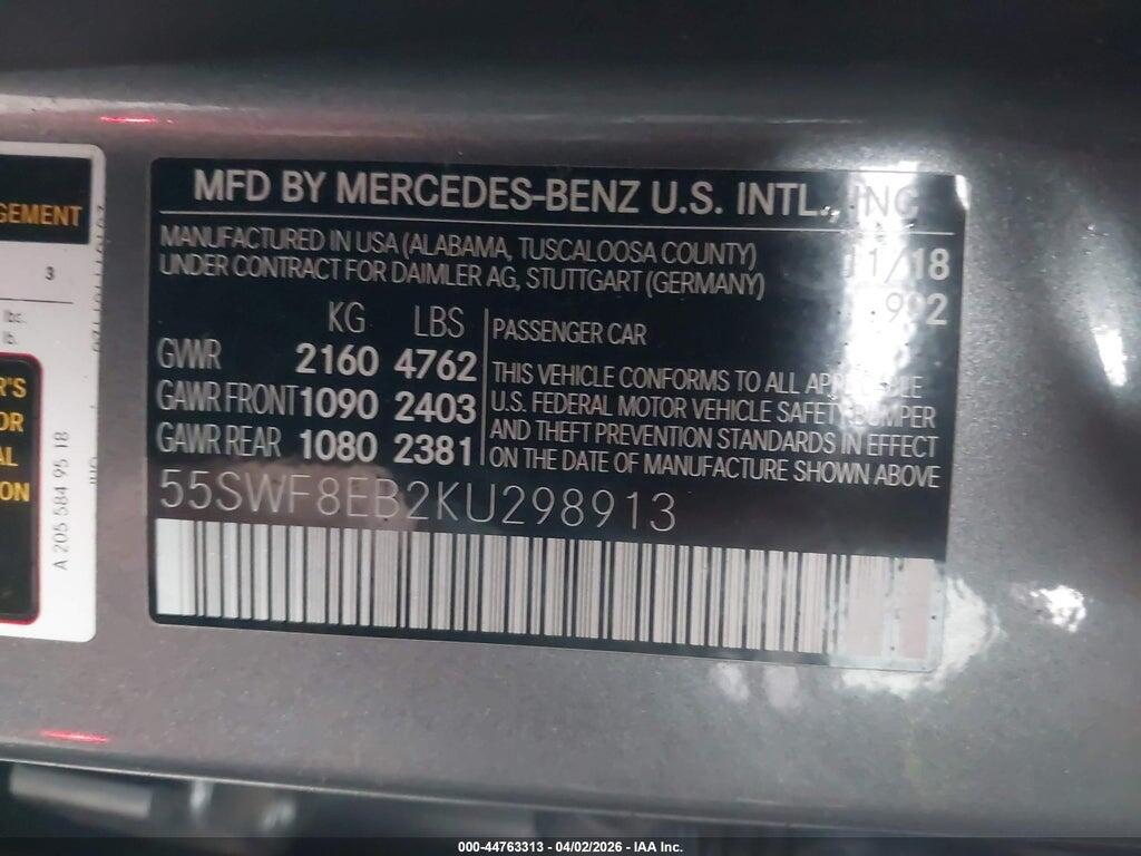 55SWF8EB2KU298913 2019 MERCEDES-BENZ C 300 photo no. 9
