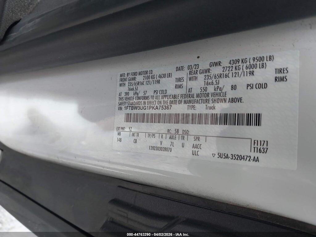 1FTBW3UG1PKA75367 2023 FORD TRANSIT-350 CARGO VAN photo no. 9