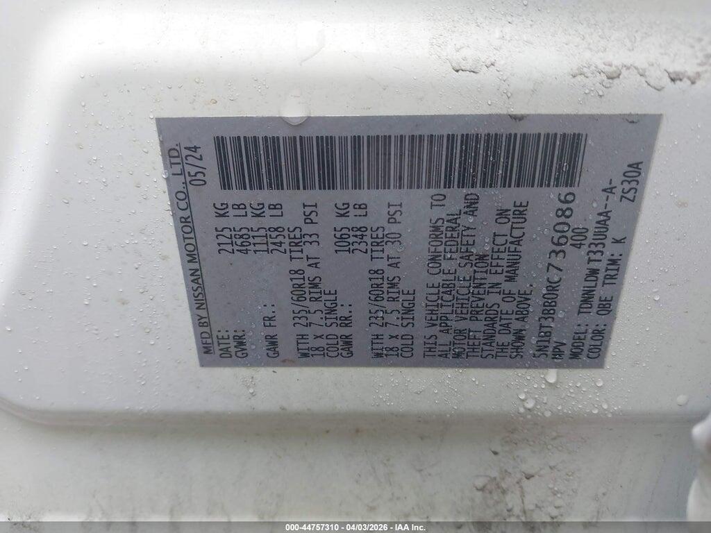 5N1BT3BB0RC736086 2024 NISSAN ROGUE photo no. 9