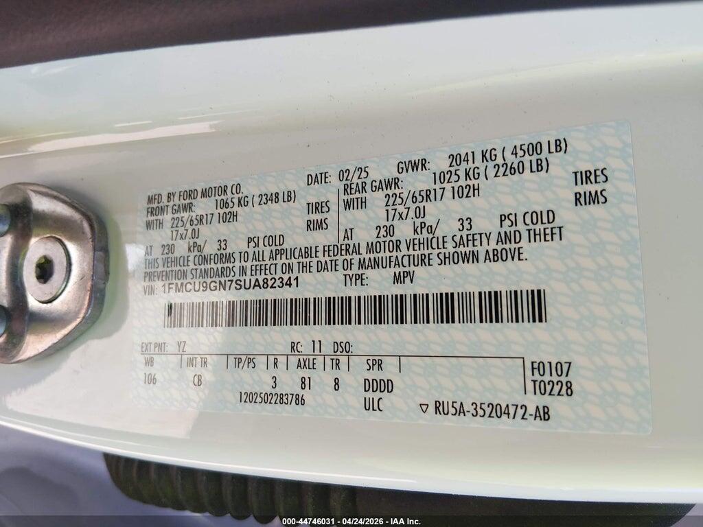 1FMCU9GN7SUA82341 2025 FORD ESCAPE photo no. 9