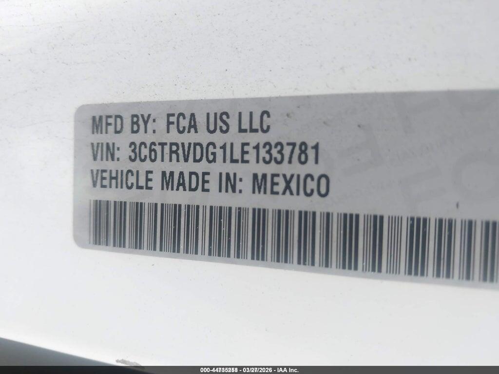 3C6TRVDG1LE133781 2020 RAM PROMASTER 2500 photo no. 9