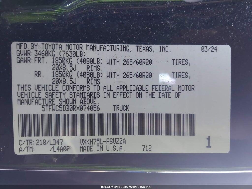 5TFWC5DB0RX074856 2024 TOYOTA TUNDRA HYBRID photo no. 9