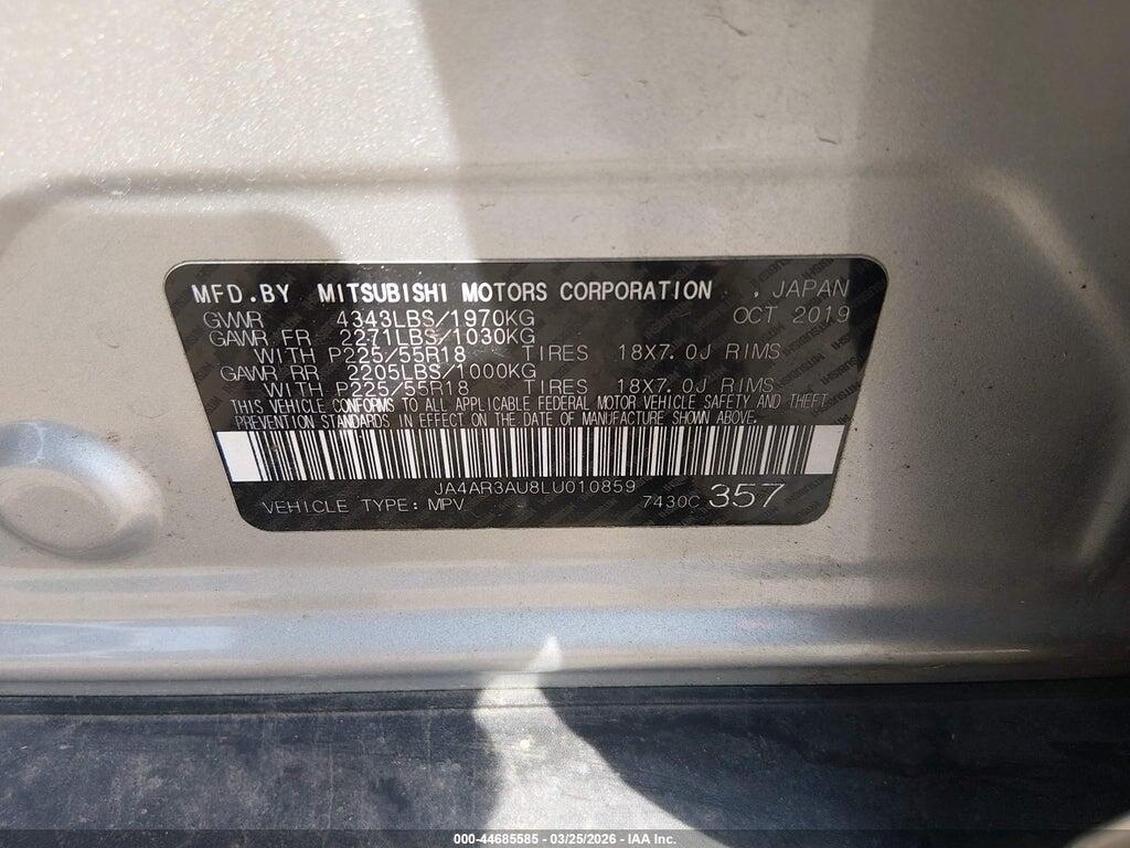 JA4AR3AU8LU010859 2020 MITSUBISHI OUTLANDER SPORT photo no. 9