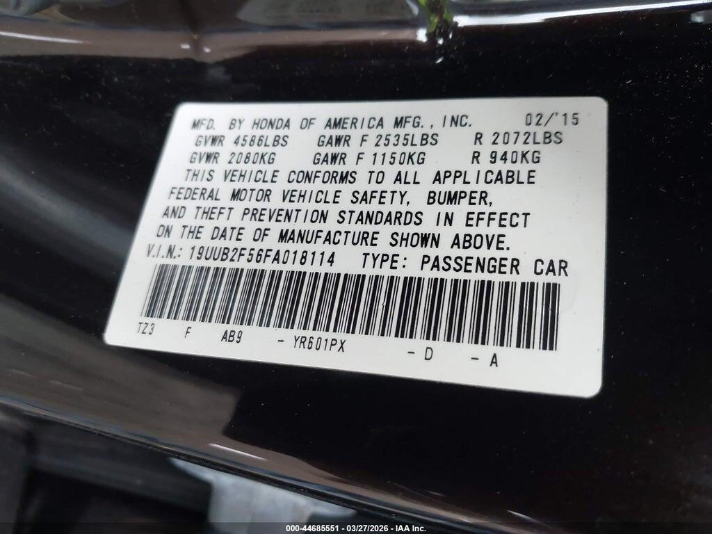 19UUB2F56FA018114 2015 ACURA TLX photo no. 9
