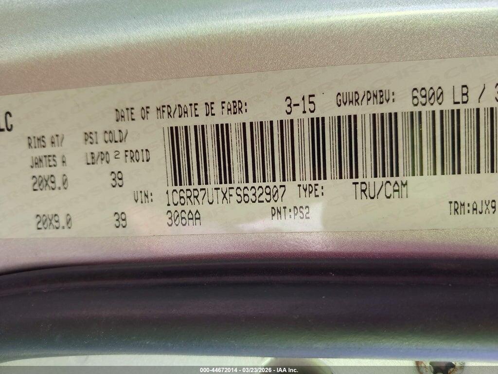 1C6RR7UTXFS632907 2015 RAM 1500 photo no. 9