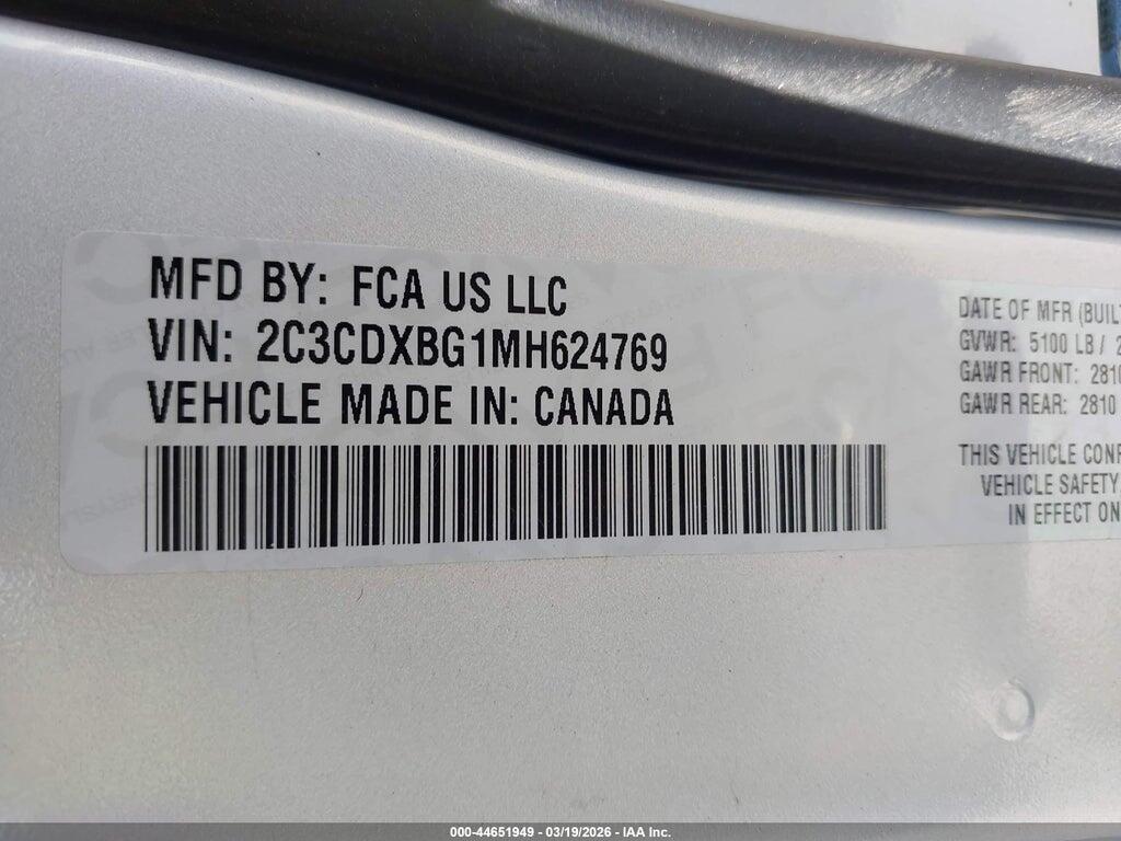 2C3CDXBG1MH624769 2021 DODGE CHARGER photo no. 9