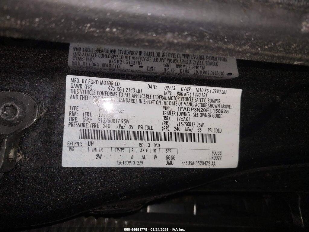 1FADP3N20EL158925 2014 FORD FOCUS photo no. 9