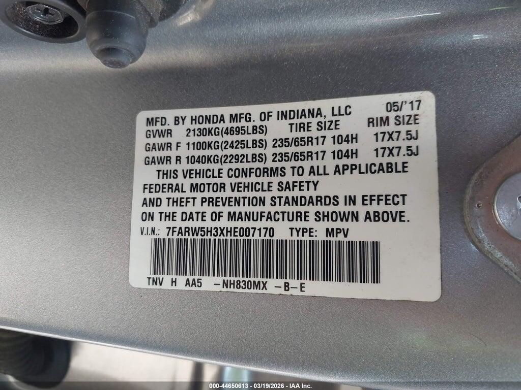 7FARW5H3XHE007170 2017 HONDA CR-V photo no. 9