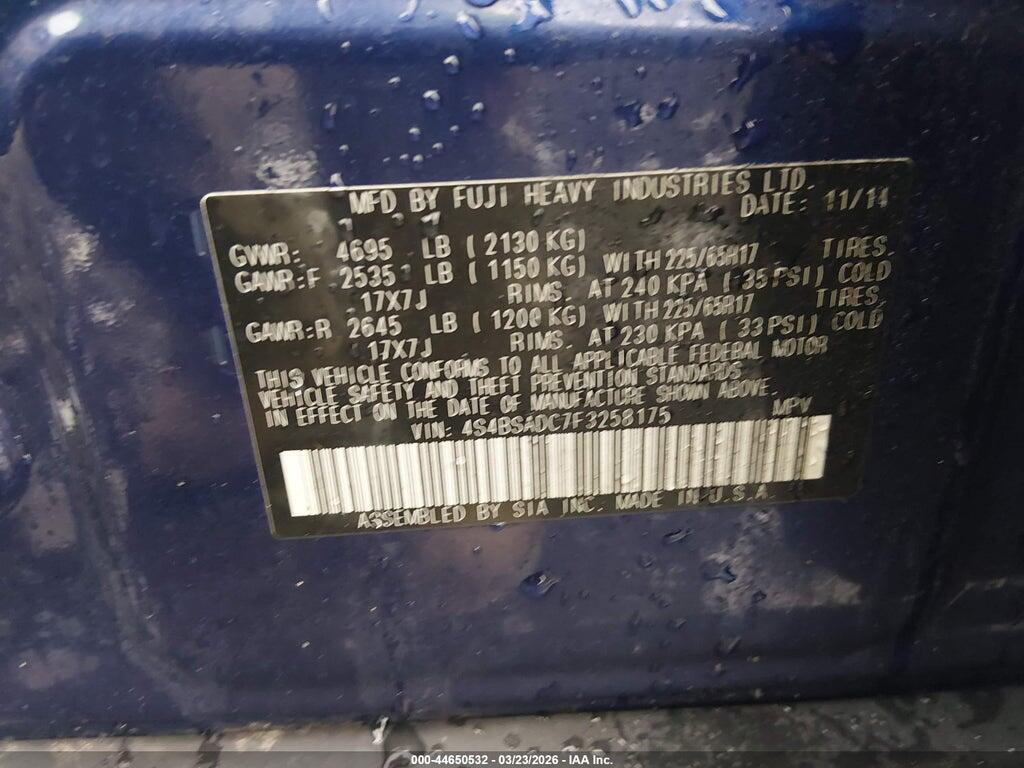 4S4BSADC7F3258175 2015 SUBARU OUTBACK photo no. 9