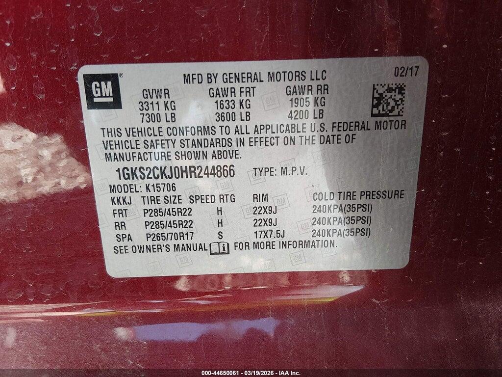 1GKS2CKJ0HR244866 2017 GMC YUKON photo no. 9